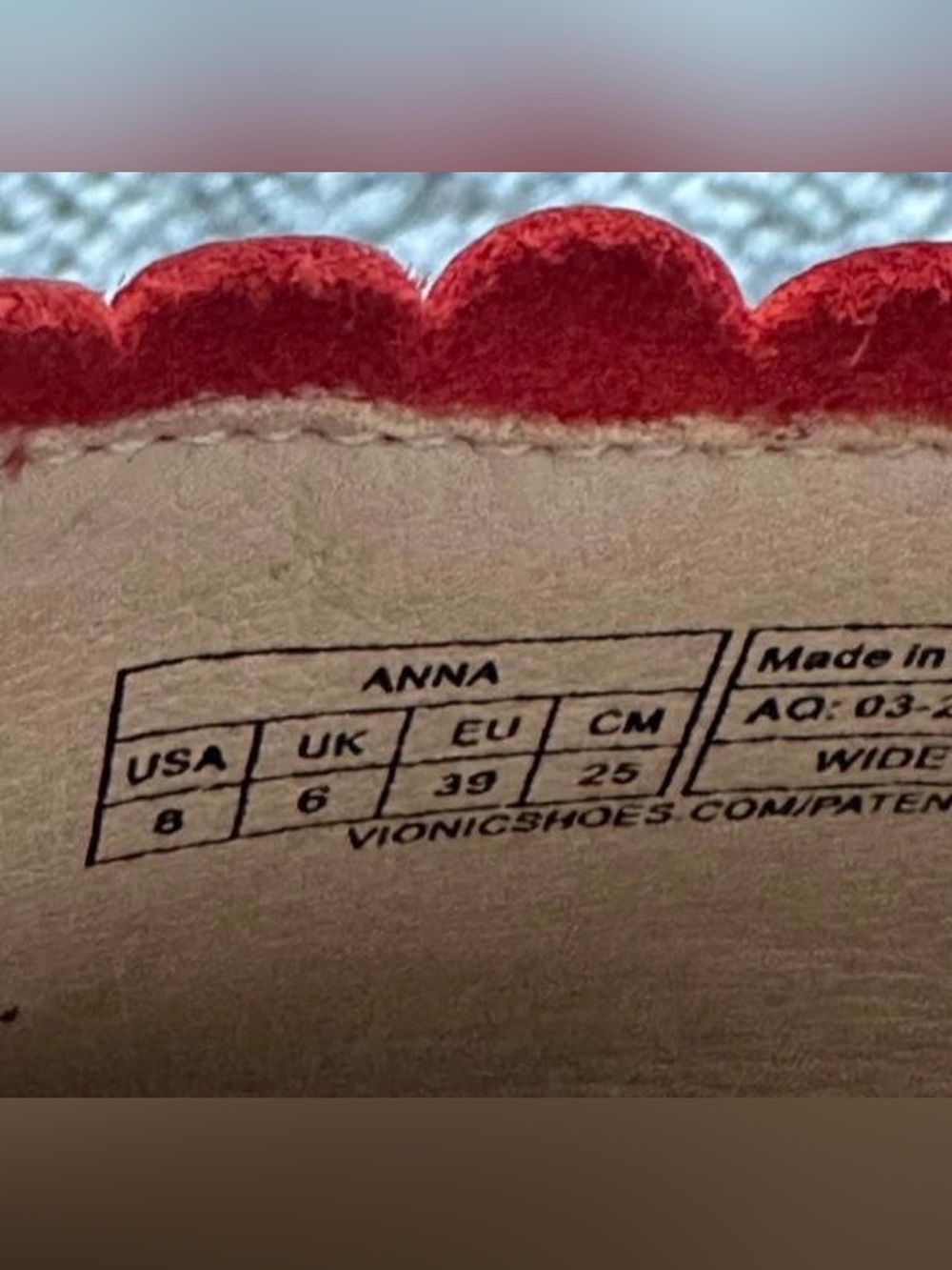 Vionic Aruba Anna Red Leather Espadrille Closed Toe Wedges Scallop Women's Sz 8 - Picture 5 of 8